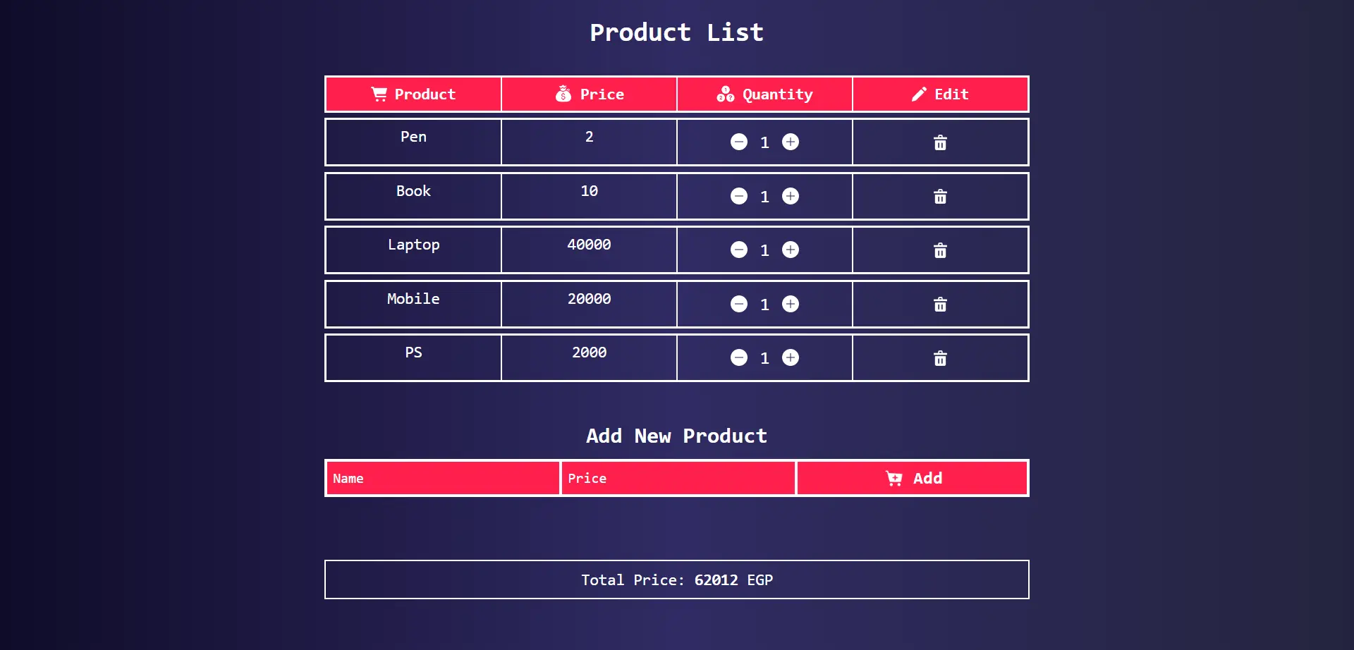 Product List
